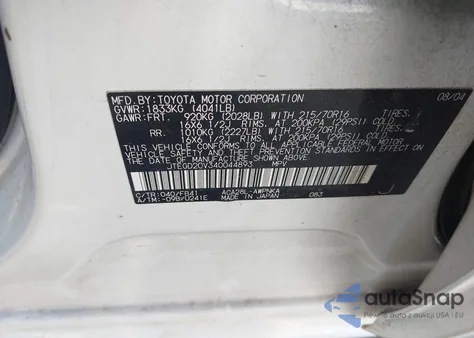 2004 Toyota Rav4 из США, поврежденный, VIN JTEGD20V340044893